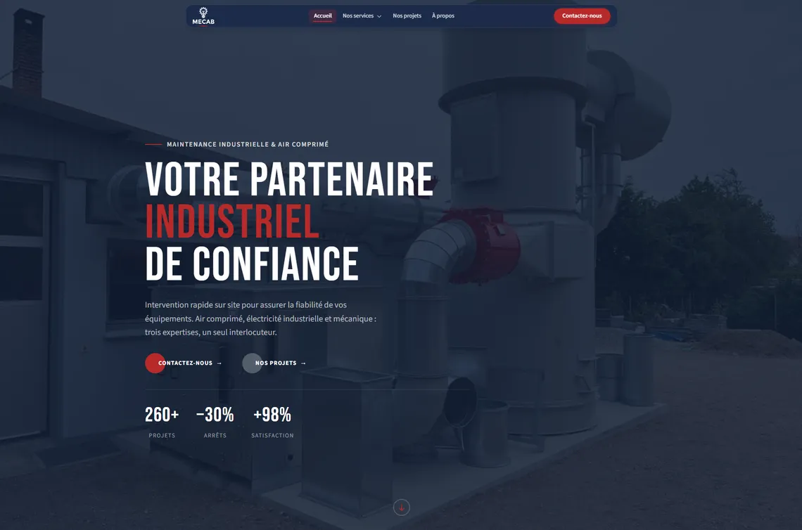 Site MECAB : accueil, maintenance industrielle & air comprimé