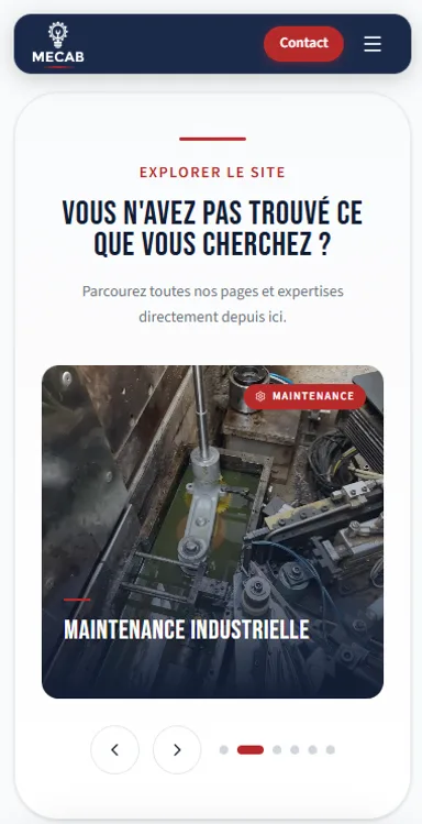 Site MECAB : exploration du site, version mobile