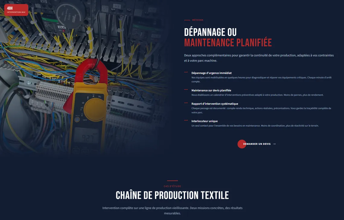 Site MECAB : dépannage et maintenance planifiée