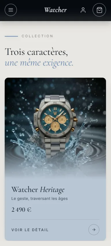 Site Watcher : horlogerie, version mobile