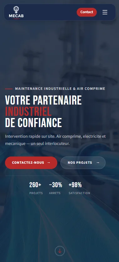 Le site MECAB sur mobile